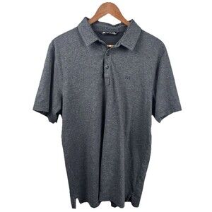 TRAVIS MATHEW Pima Cotton & Polyester Golf Polo Shirt Large Gray